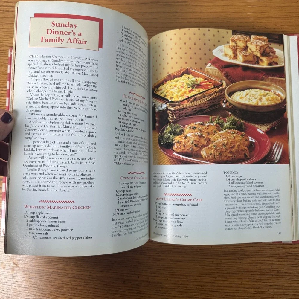 The Best of Country Cooking 1999 Reiman Publications Hardcover‎ Cookbook Gingham